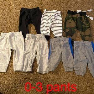0-3 month infant boy pants lot